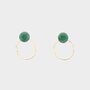 Oorbellen ring steen groen