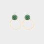 Oorbellen ring steen groen