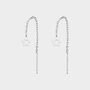 Oorbellen bloem ketting zilver