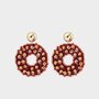 Oorbellen paillet bloem rood