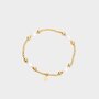 Armband staal goud parel
