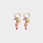 Oorbellen creool roze hart