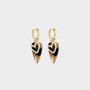 Oorbellen hart leopard parel