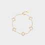 Armband klaver crystal wit